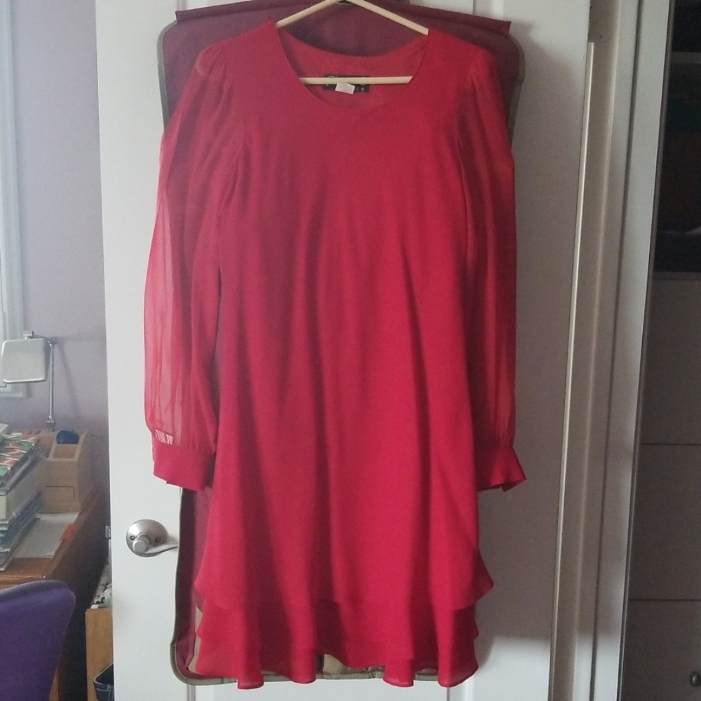 Red mid length cocktail dress